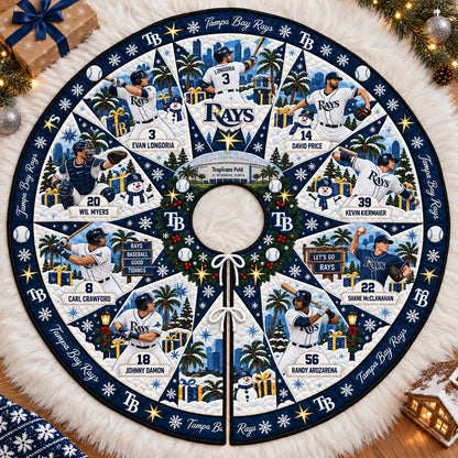 All Baseball Teams Vintage Players & Stadium Holiday Quilt Christmas Skirt Tree for Baseball Fans - 5To9Vibe