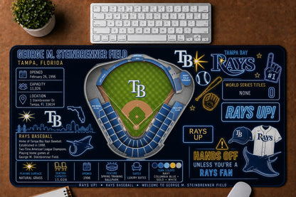 All Baseball Stadiums Infographic Desk Mat Mouse Pad Plus Size Trending - 5to9vibe