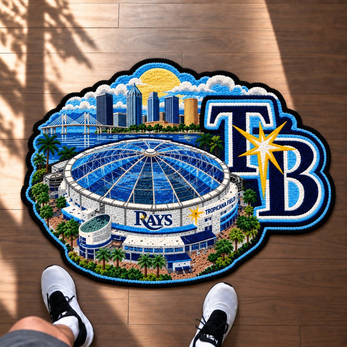 All Baseball Teams Logo Stadium Area Baseball Fan Custom Shape Rug Print Premium Welcome Mat Washable Black Border Personalized Baseball Custom Shape Rug