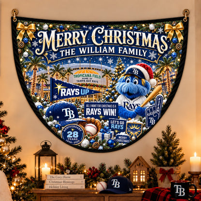 All Baseball Teams Personalized Christmas Night Bunting Flag - 5to9vibe