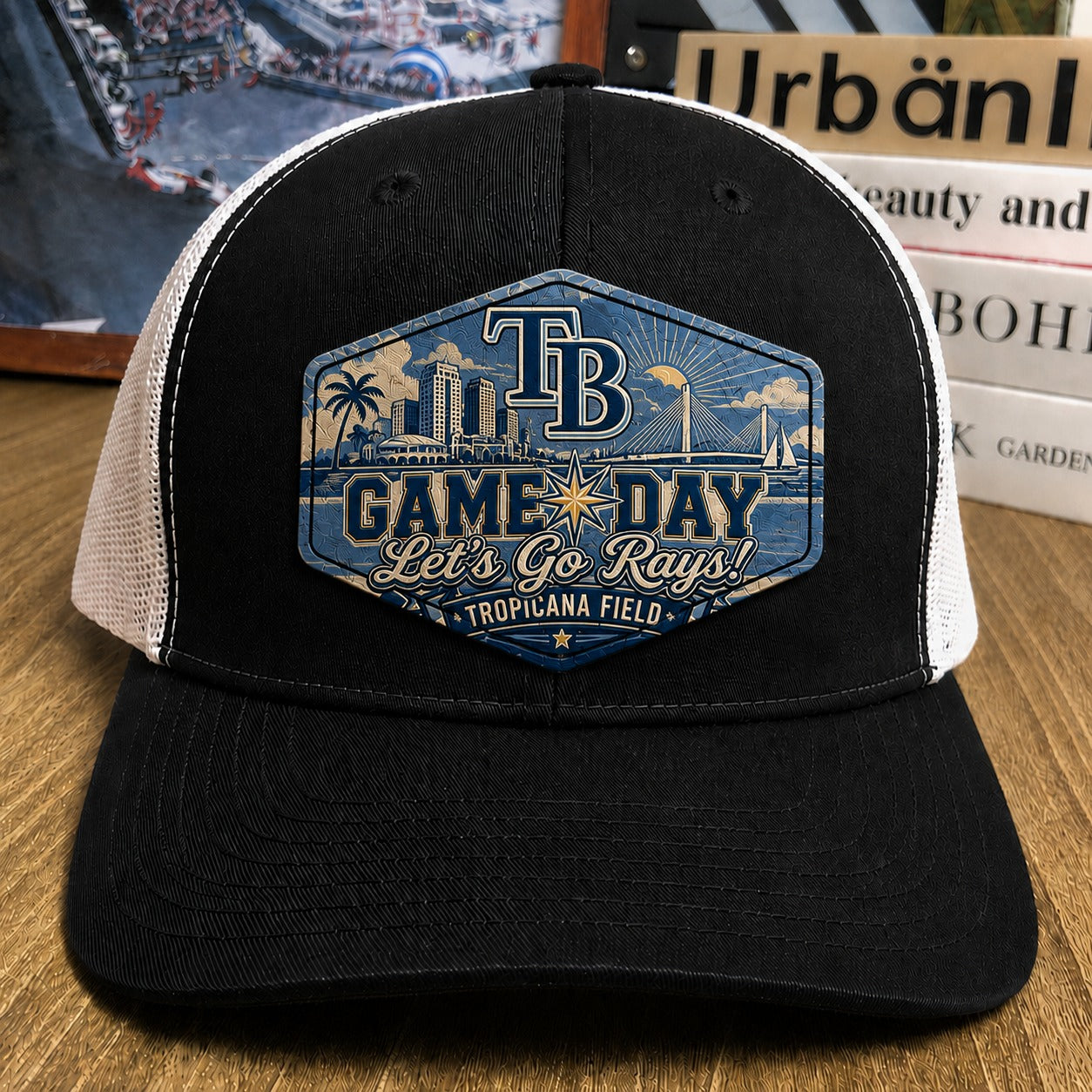 All Teams Baseball Game Day Leather Patch Premium Mesh Snap Back Cap | Trucker Cap