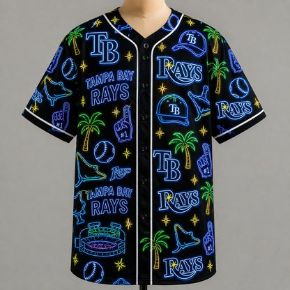 All Baseball Jersey Teams Neon Pattern Vibe Summer Party Baseball Jersey For Men and Women
