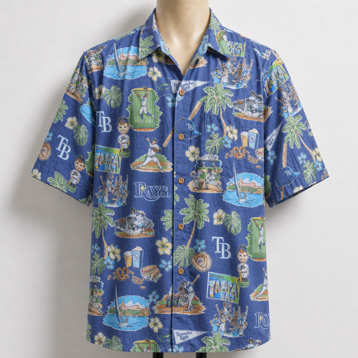 CC Baseball Teams Scenic Pattern Button-Up Unisex Hawaiian Shirt For Men and Women