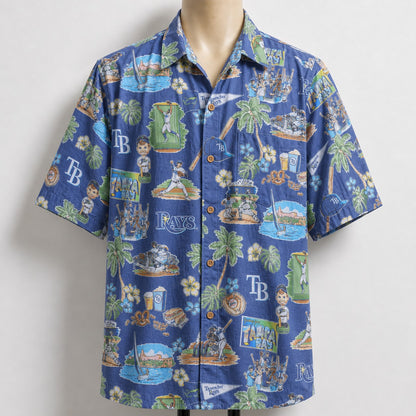 CC Baseball Teams Scenic Pattern Button-Up Unisex Hawaiian Shirt For Men and Women
