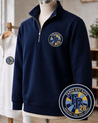 All Baseball Teams Embroidered Logo Anniversary  Premium Quarter Zip Sweatshirt, Inspired Quarter Zip Sweater, Unisex Baseball Sweatshirt