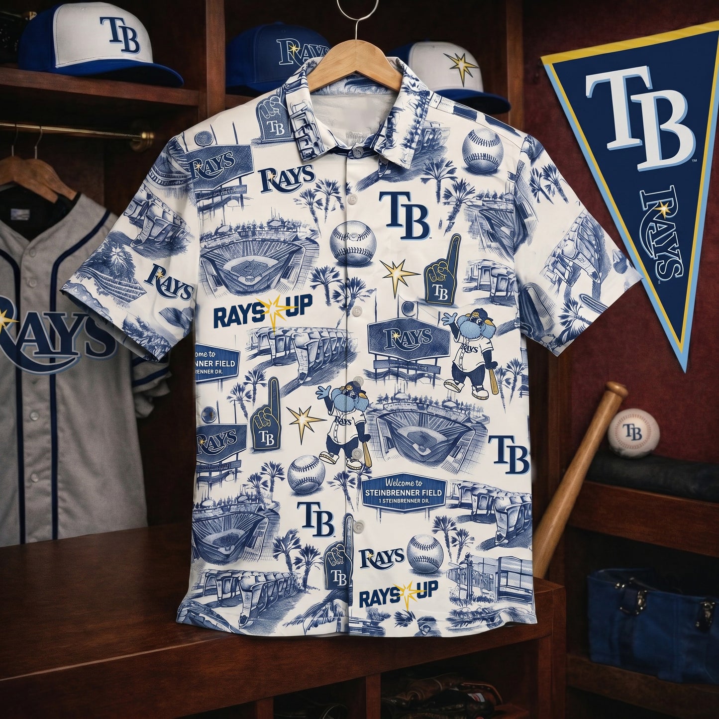 LAD Baseball Stadium SGA Blue Vibe Unisex Hawaiian Shirt