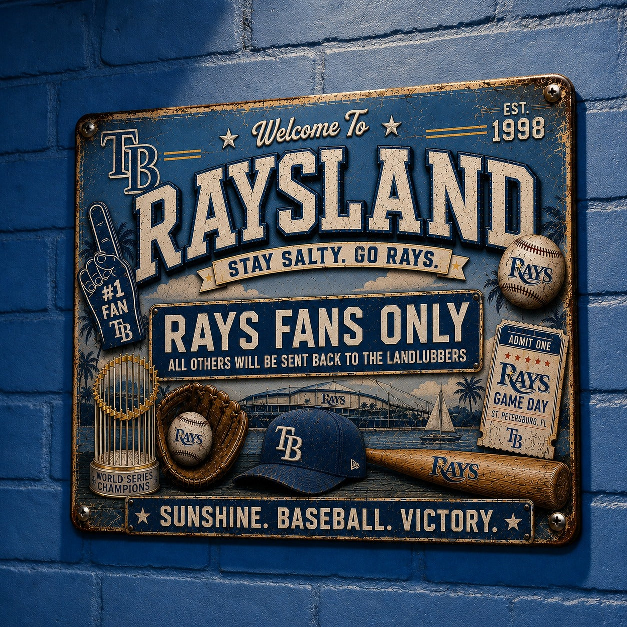 All Baseball Fans Teams Only Vintage Metal Sign - 5to9vibe
