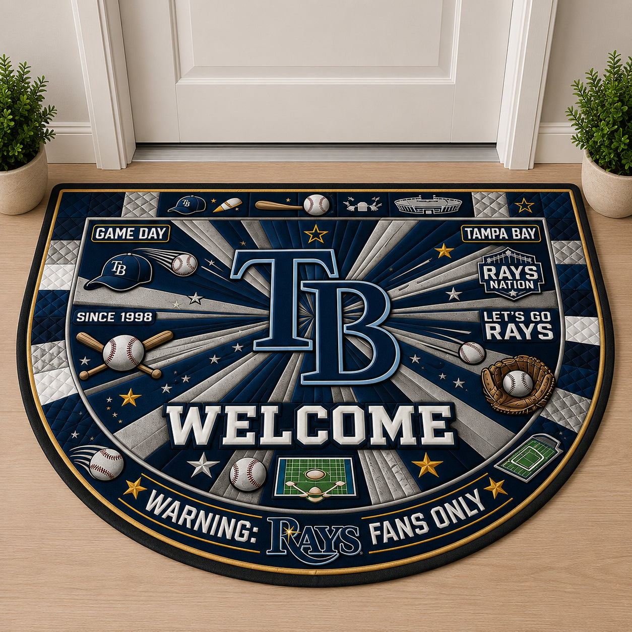 Alfombra personalizada de bienvenida premium de equipo de la MLB – Felpudo de béisbol personalizado