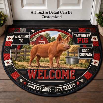 Tamworth Pig Personalized Half Round Mat | 5To9Vibe