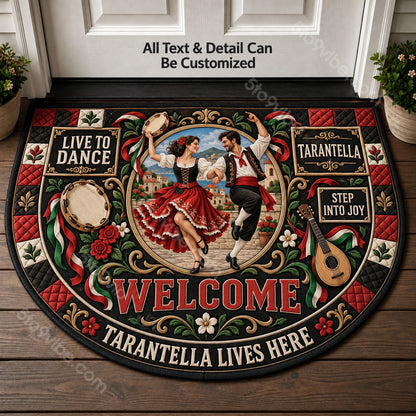 Tarantella Personalized Half Round Mat | 5To9Vibe