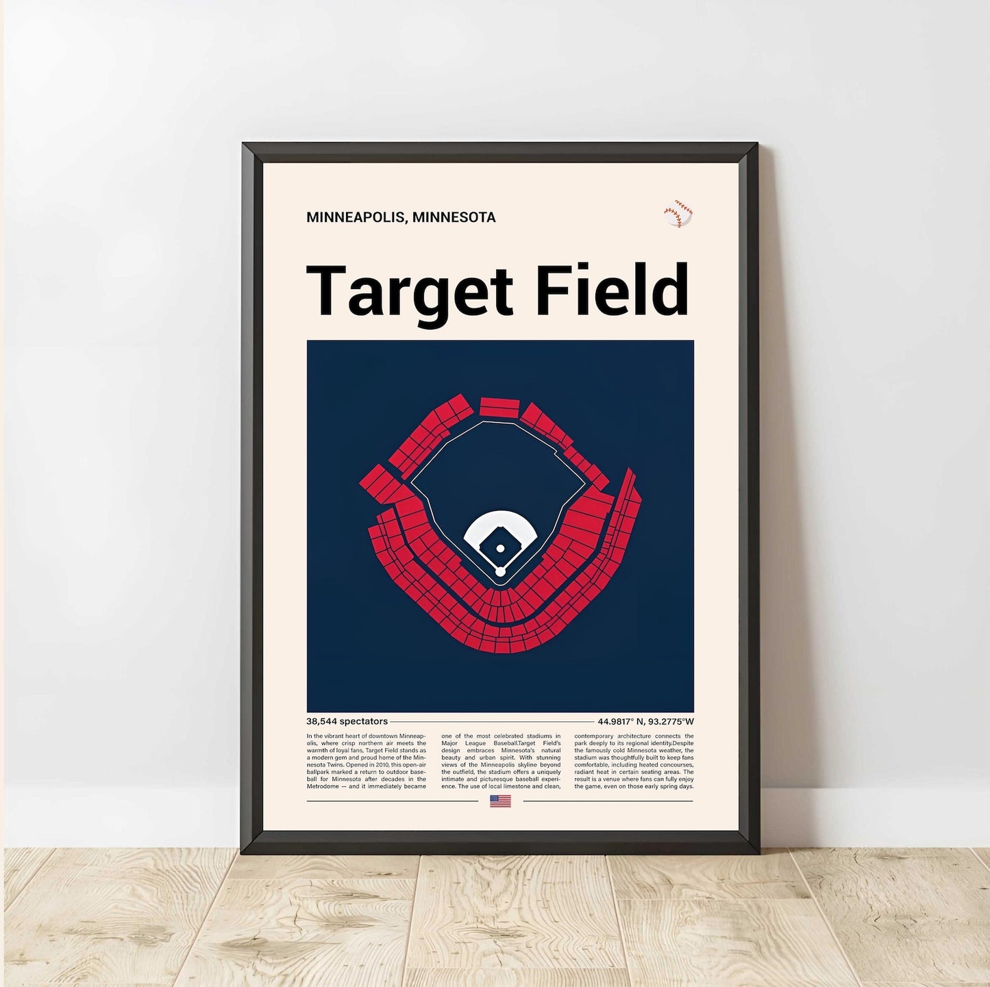 Baseball Stadium Seating Diagram - Vertical Poster - 5to9vibe