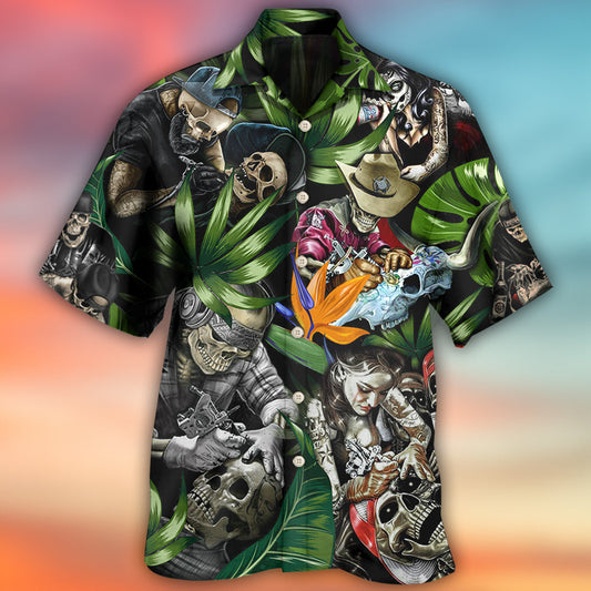 Tattoo Skull Style With Girl - Hawaiian Shirt 