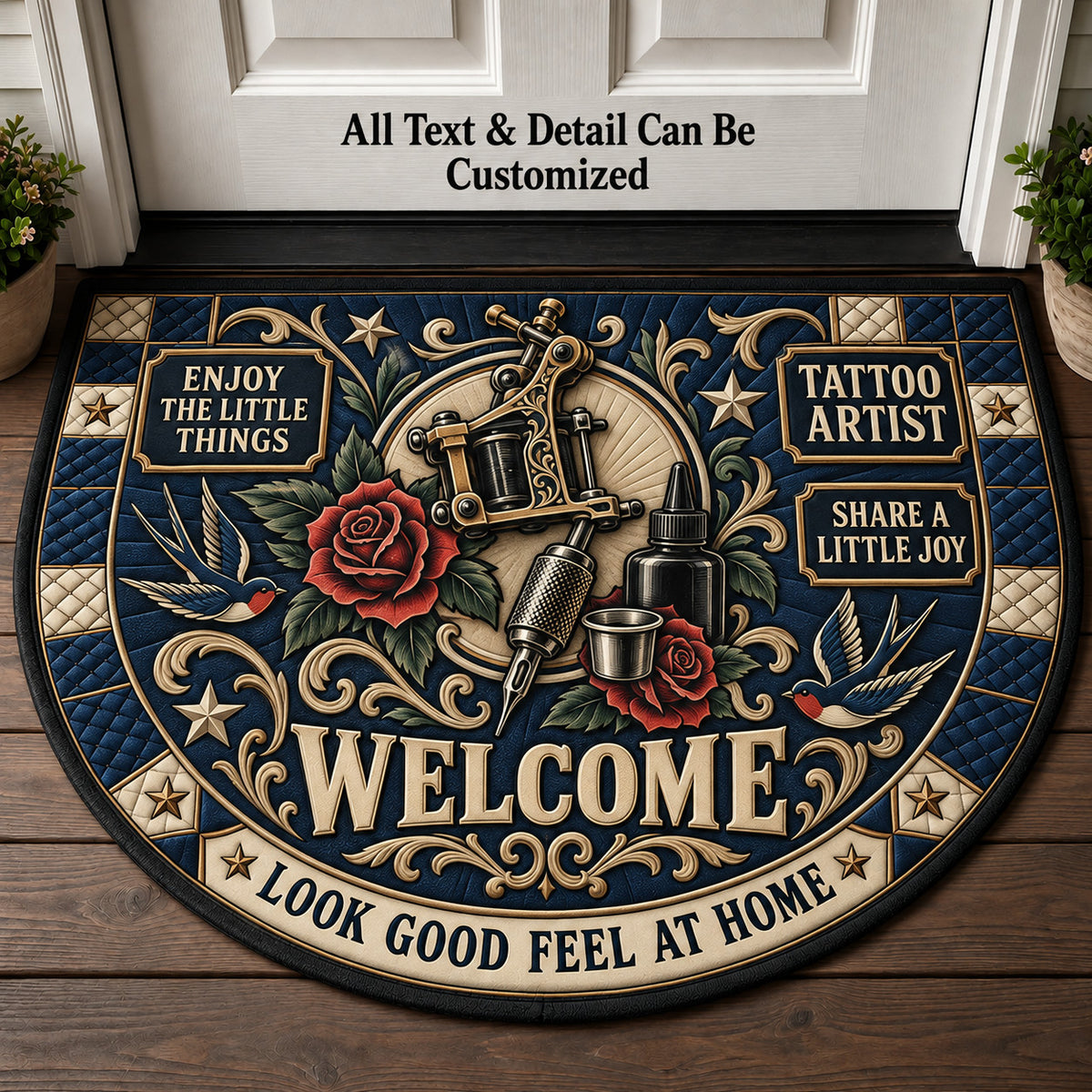 Tattoo Artist Personalized Half Round Mat | 5To9Vibe