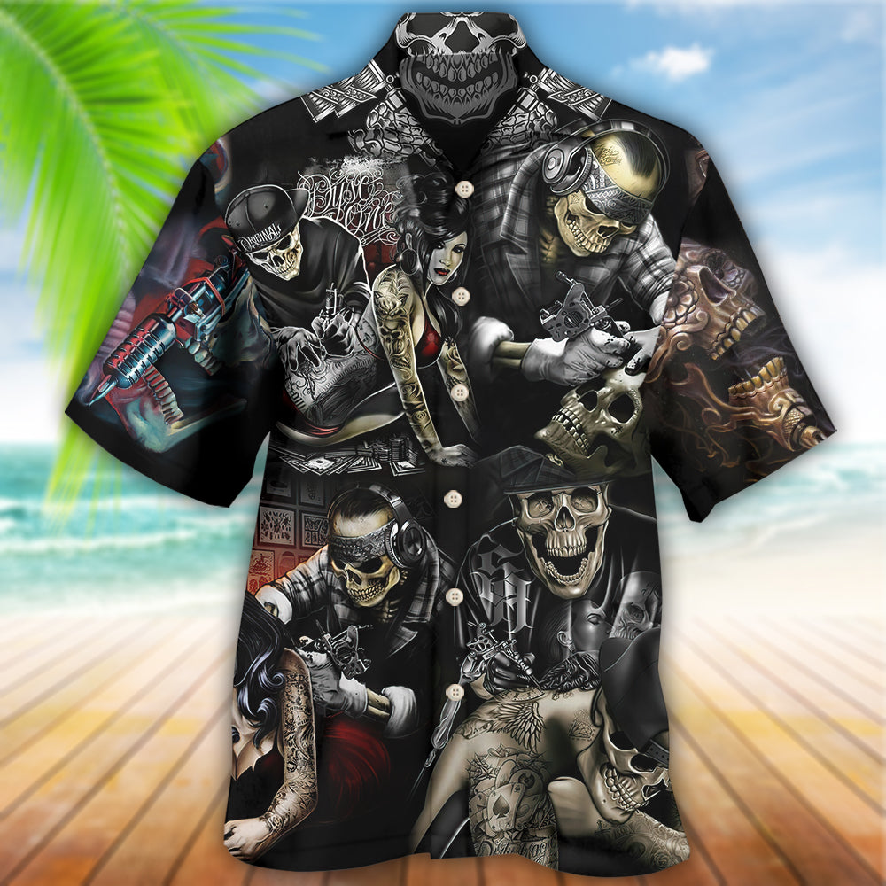 Tattoo Skull Cool - Hawaiian Shirt 