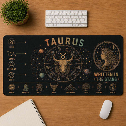Aquarius Hippie Desk Mat Mouse Pad | 5To9Vibe - Taurus style