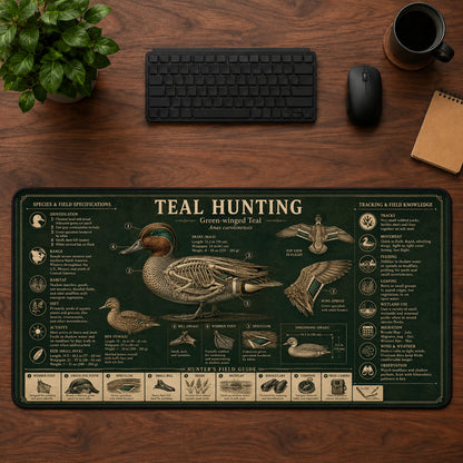 Teal Hunting Desk Mat Mouse Pad | 5To9Vibe