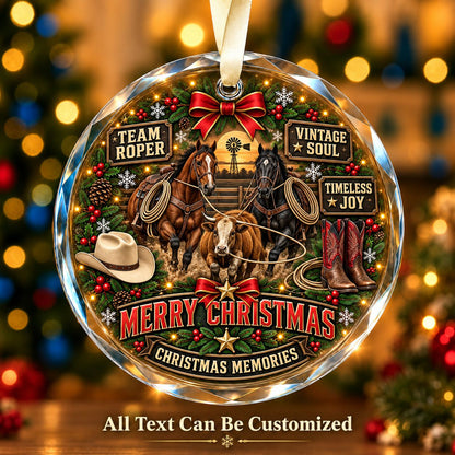 Team Roper Personalized Glass Ornament | 5To9Vibe