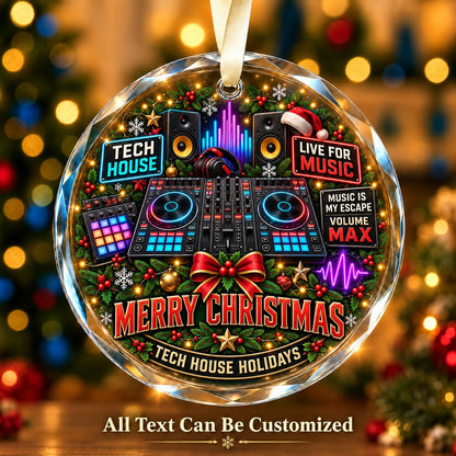 Tech House Personalized Glass Ornament | 5To9Vibe