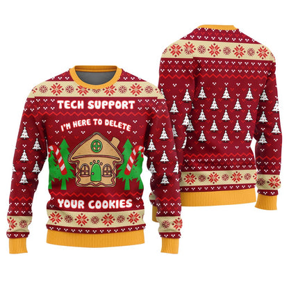 Tech Support Delete Your Cookies Funny Xmas Sweater