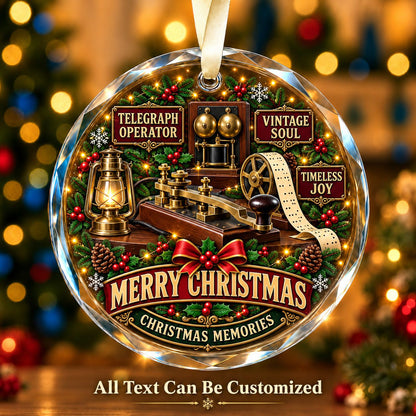 Telegraph Operator Personalized Glass Ornament | 5To9Vibe