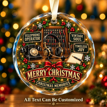 Telephone Operator Personalized Glass Ornament | 5To9Vibe