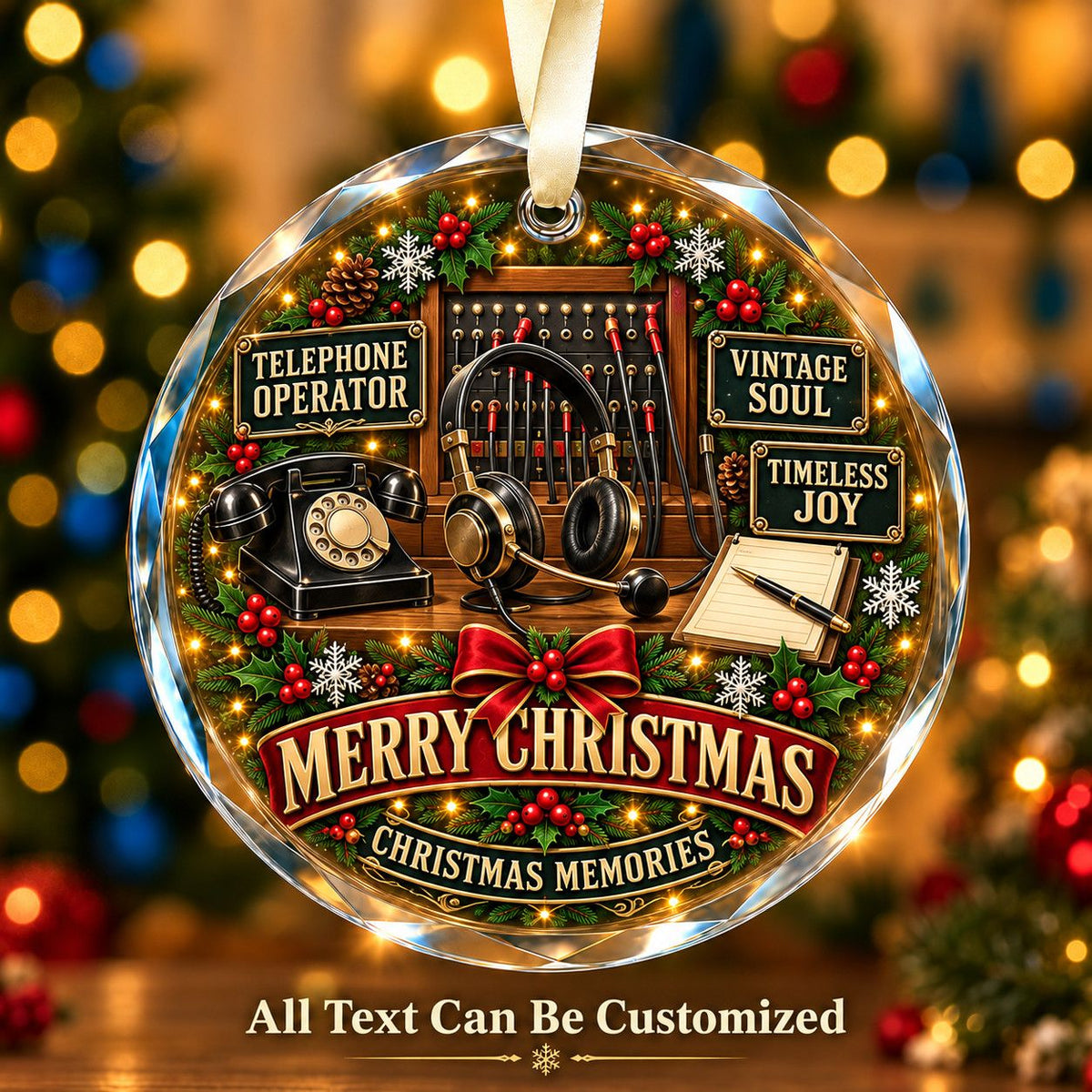 Telephone Operator Personalized Glass Ornament | 5To9Vibe