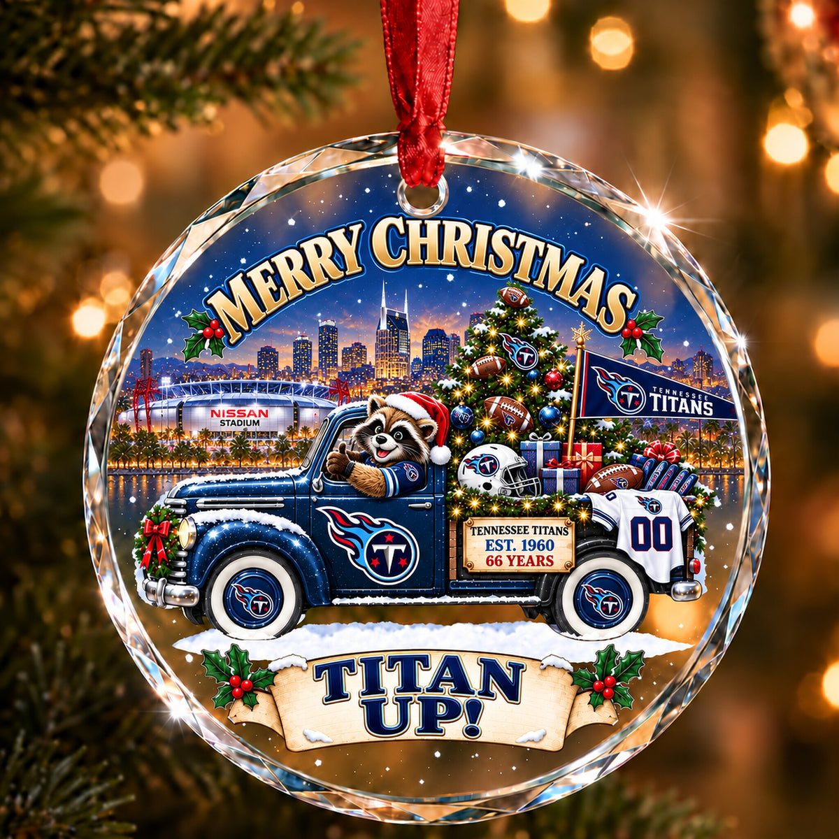 Football team Style 31 Glass Ornament mockup | 5To9Vibe