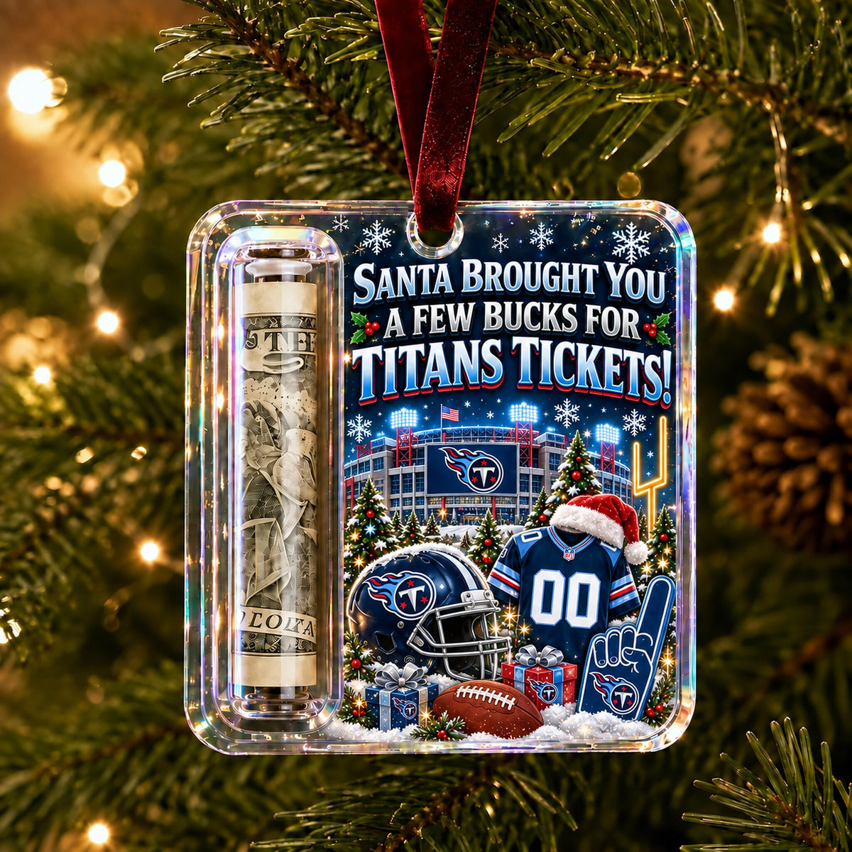 All Football Teams Christmas Money Holder Glass Ornament - 5to9vibe