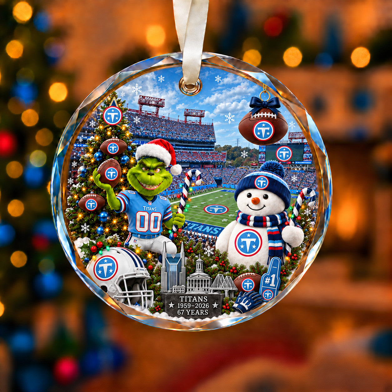 All Football Teams Christmas Vibe Snow Glass Ornament With Gift Box Trending - 5to9vibe
