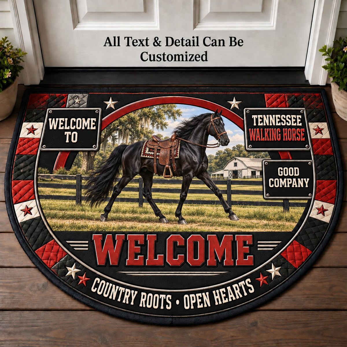 Tennessee Walking Horse Personalized Half Round Mat | 5To9Vibe