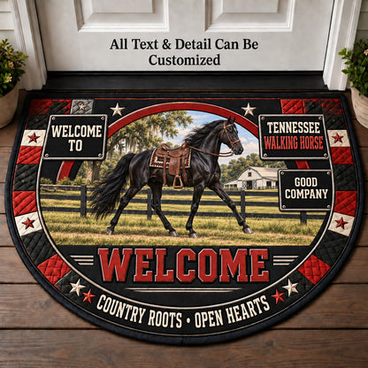 Tennessee Walking Horse Personalized Half Round Mat | 5To9Vibe