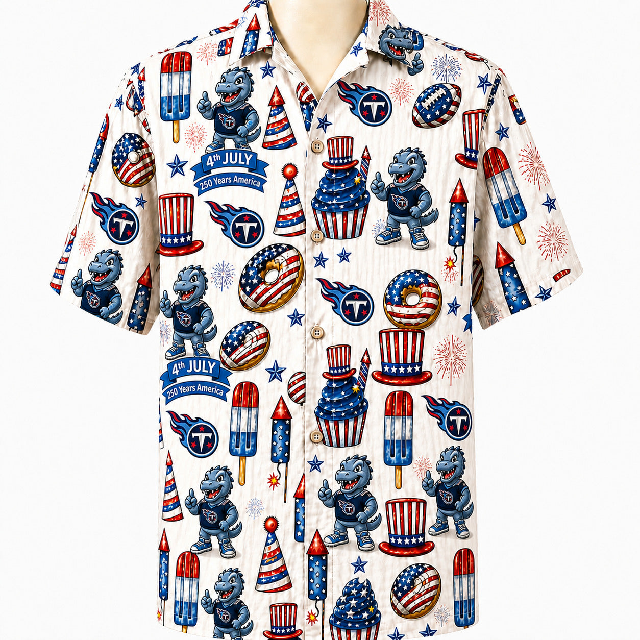 All Football Teams 4th July 250 Years Anniversary America Premium Unisex Hawaiian Shirt For Men and Women