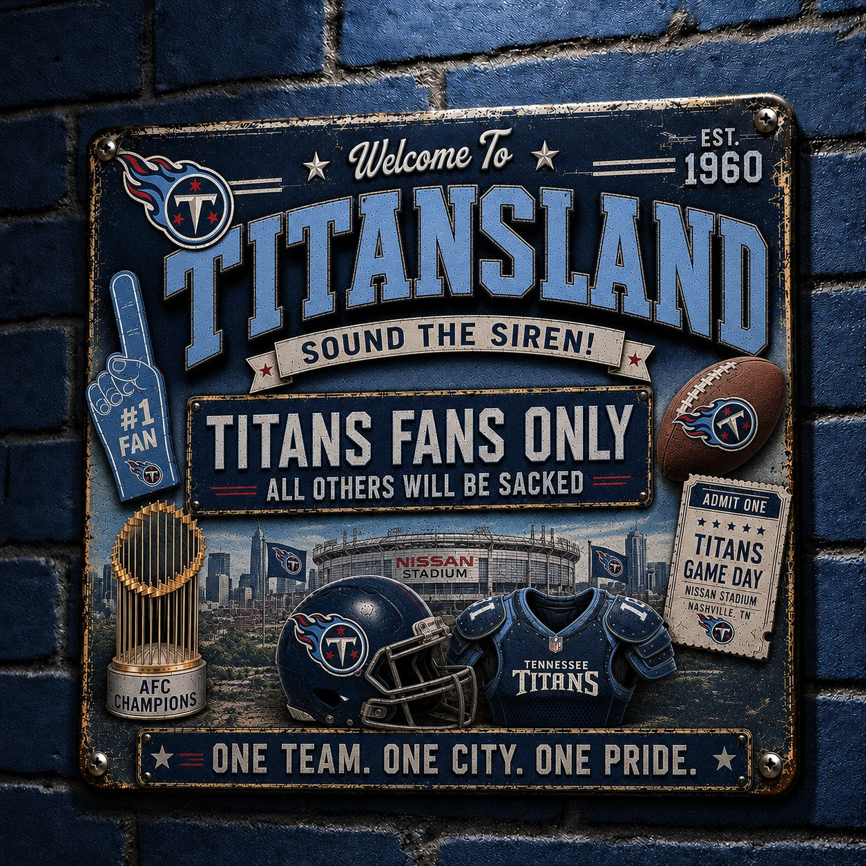All Football Fans Teams Rustic Only Vintage Metal Sign - 5to9vibe