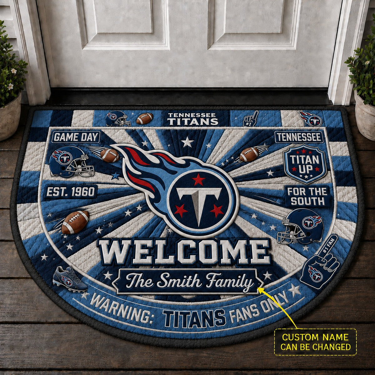 Official-Inspired Football Fan Custom Premium Welcome Mat – Personalized Doormat