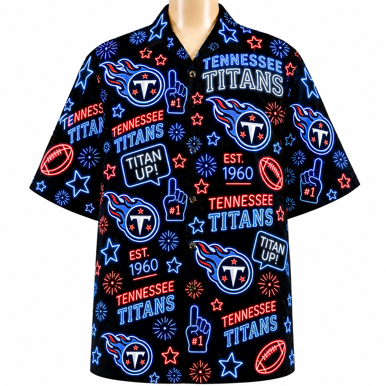 All Football Teams Neon Vibe Summer Button-Up Unisex Hawaiian Shirt For Men and Women