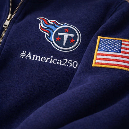 Football Logo America 250 Anniversary Embroidered Logo Premium Quarter Zip Sweatshirt, Inspired Quarter Zip Sweater