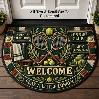 Tennis Club Personalized Half Round Mat | 5To9Vibe