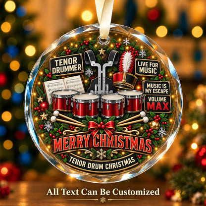 Tenor Drummer Personalized Glass Ornament | 5To9Vibe
