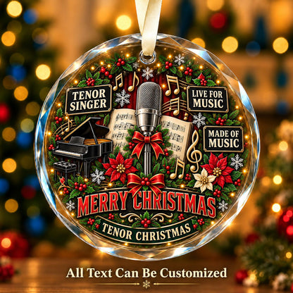 Tenor Singer Personalized Glass Ornament | 5To9Vibe