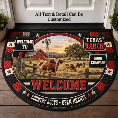 Texas Ranch Personalized Half Round Mat | 5To9Vibe