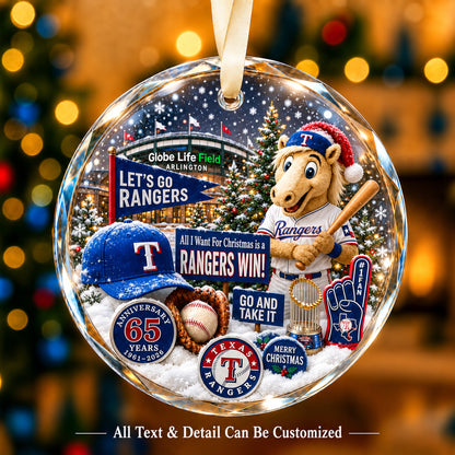 Baseball team Style 28 Glass Ornament mockup | 5To9Vibe