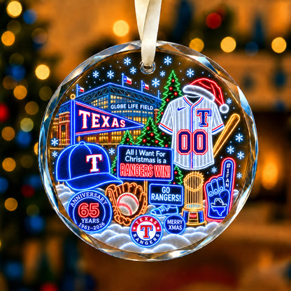 Adorno de vidrio de béisbol, 3 unidades con caja de regalo, equipo de béisbol de Navidad - Adorno de vidrio