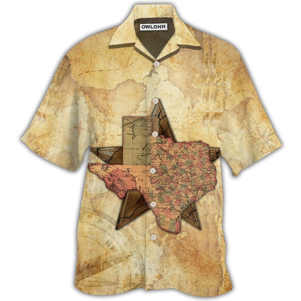 Hawaiian Shirt / Adults / S Texas Peace Life Style In Map - Hawaiian Shirt 