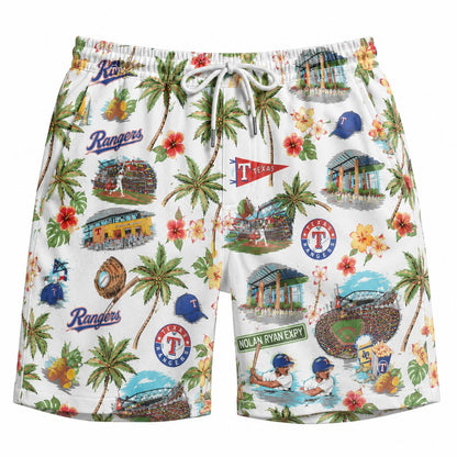 CC Baseball Teams Scenic Pattern Button-Up Unisex Hawaiian Shirt For Men and Women