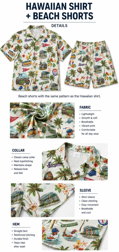 CC Baseball Teams Scenic Pattern Button-Up Unisex Hawaiian Shirt For Men and Women