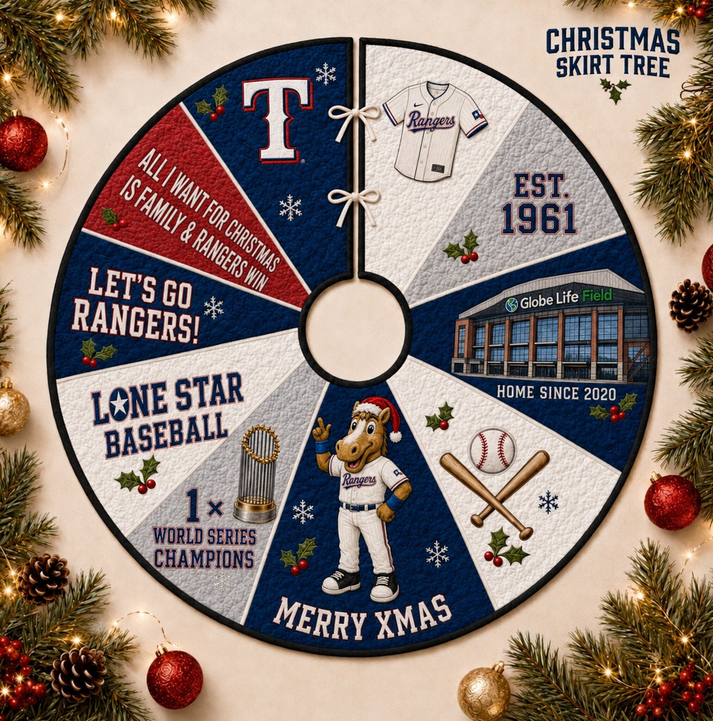 All Baseball Teams Christmas Skirt Tree for Baseball Fans - 5To9Vibe