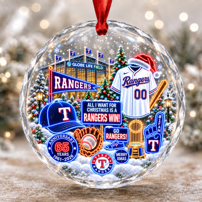 Adorno de vidrio de béisbol, 3 unidades con caja de regalo, equipo de béisbol de Navidad - Adorno de vidrio