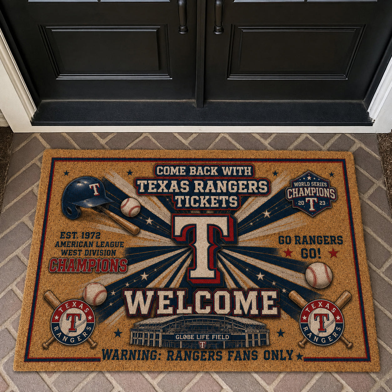 Alfombra personalizada de bienvenida premium de equipo de la MLB – Felpudo de béisbol personalizado