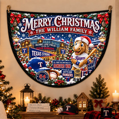 All Baseball Teams Personalized Christmas Night Bunting Flag - 5to9vibe