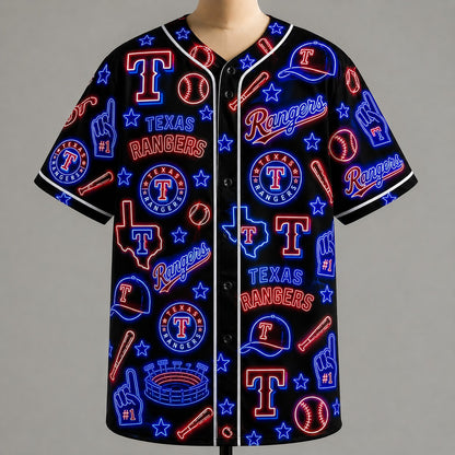 All Baseball Jersey Teams Neon Pattern Vibe Summer Party Baseball Jersey For Men and Women